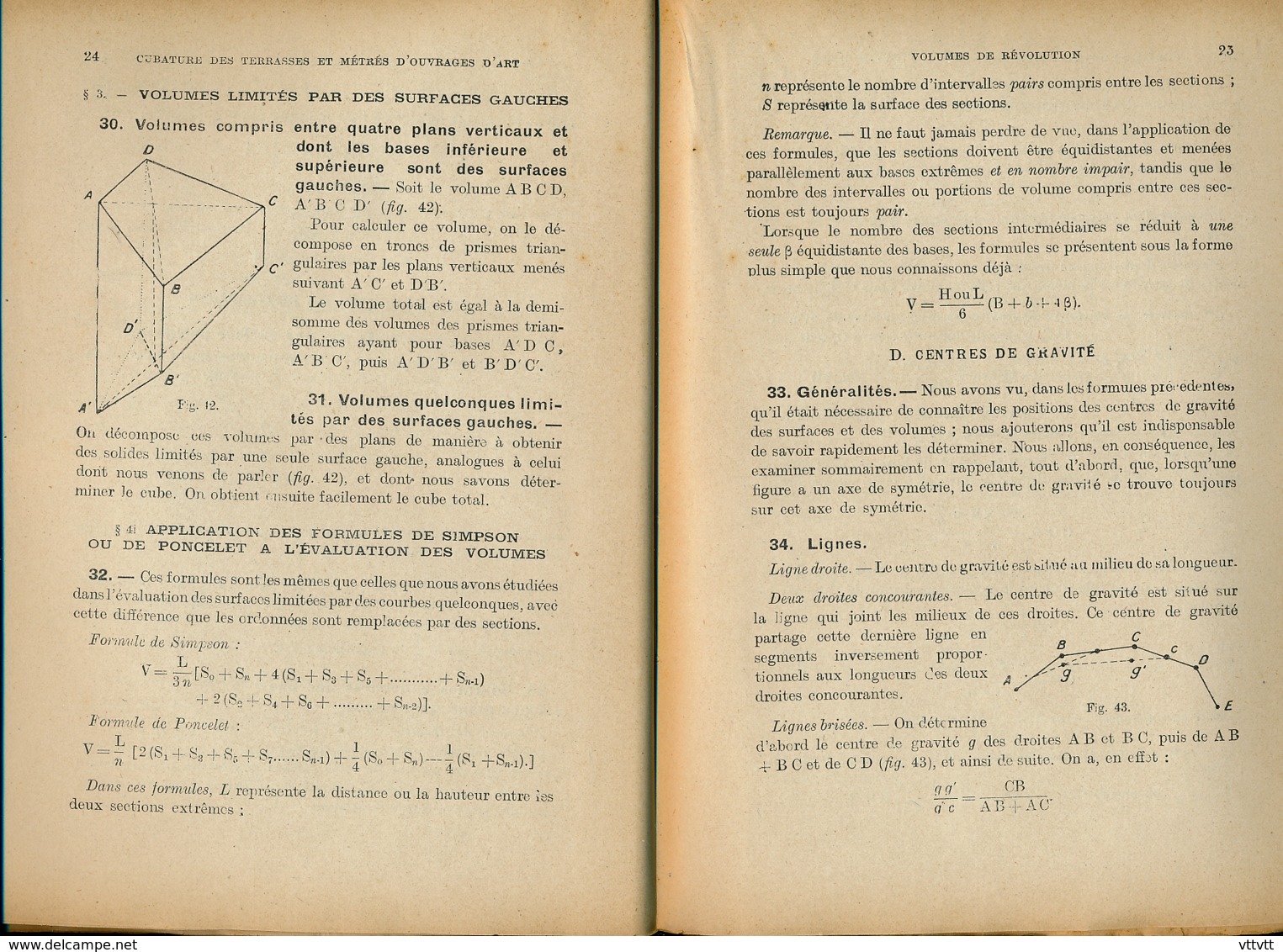 "Notions sur le Métré" (1925), Ecole Spéciale des Travaux Publics, Professeur M. Deloupe, 250 pages, Septième édition...