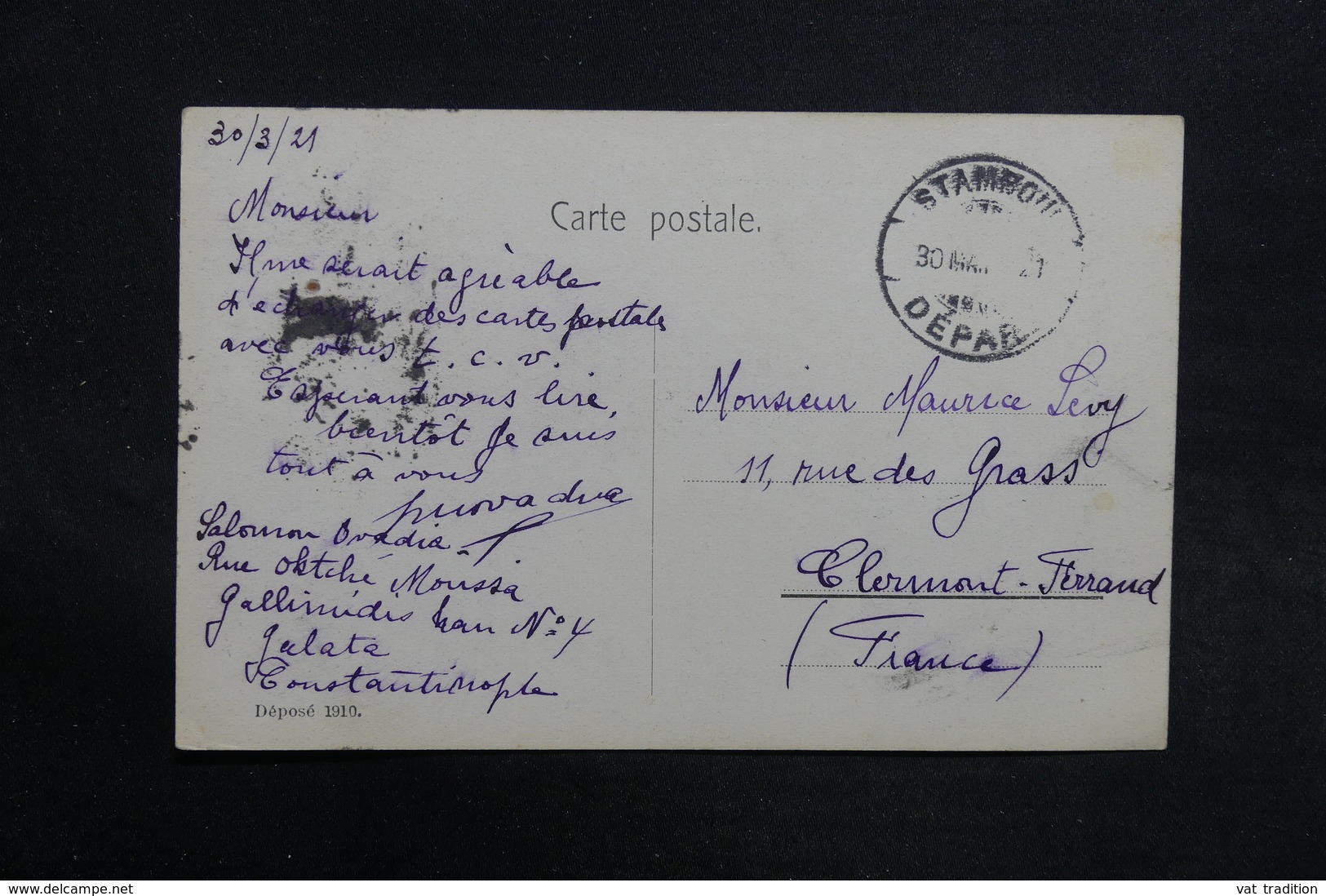 TURQUIE - Affranchissement De Galata Sur Carte Postale En 1921 Pour La France - L 31548 - Brieven En Documenten