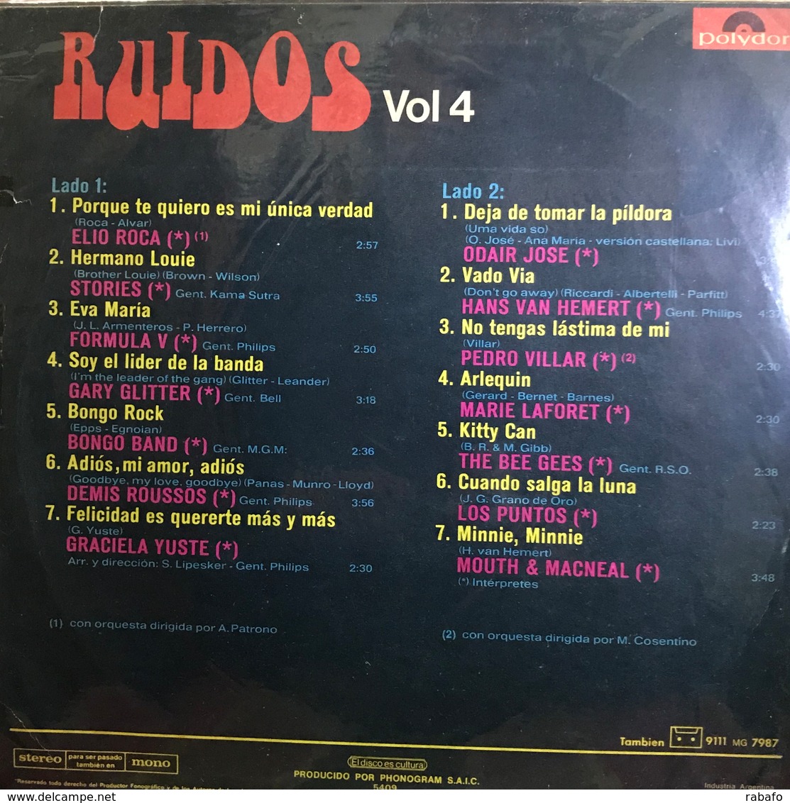 LP Argentino De Artistas Varios Ruidos Volumen 4 Año 1973 - Compilations