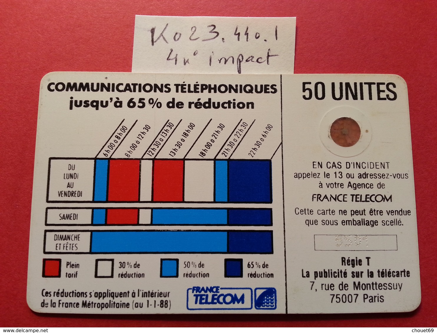 Ko23 .440.1 Cordon Bleu Jean 50u SC4obSE - Texte 7 Sous E - Trou 7 - Lot 4 Impact N°8501 - Cordons'