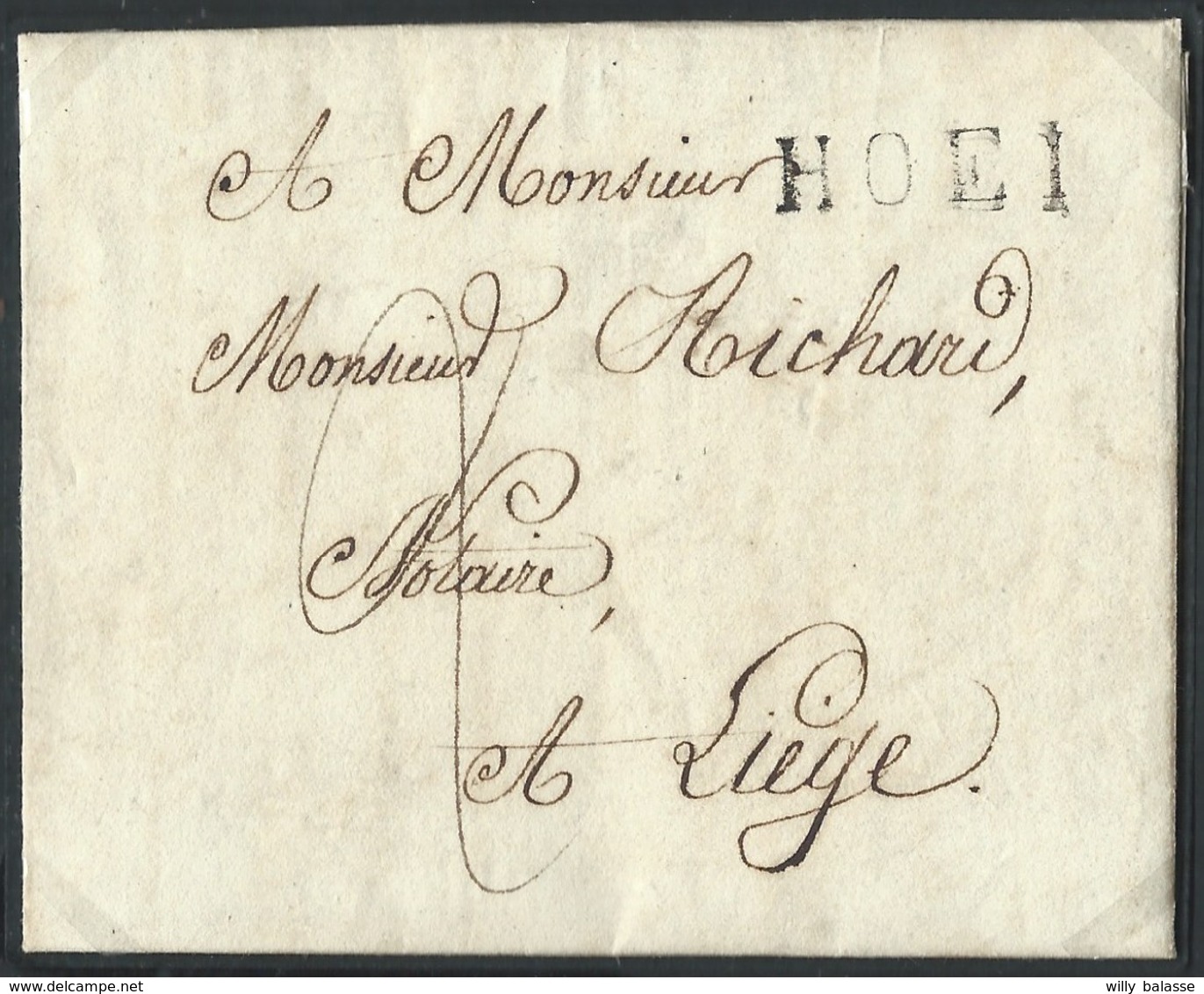 L. 1821 Marque HOEI + "2" Pour Liège - 1815-1830 (Dutch Period)