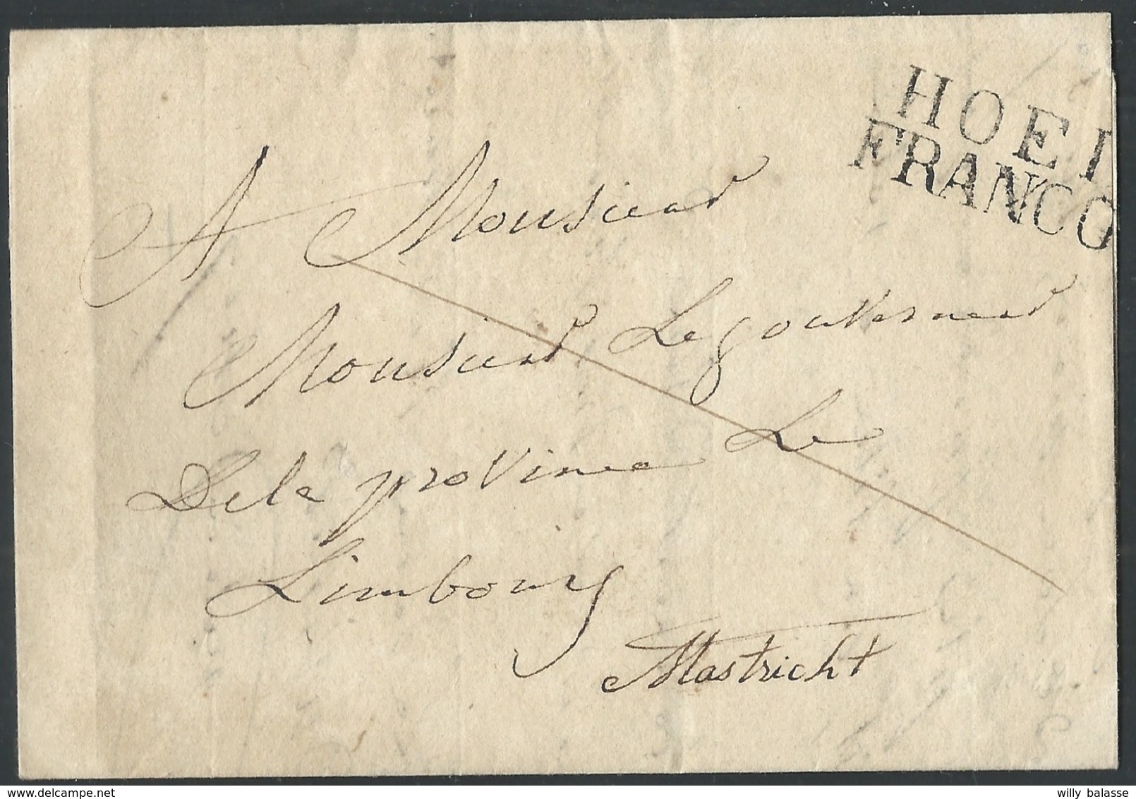 L (1818 ?) Marque HOEI/FRANCO Pour Mastricht. Superbe - 1815-1830 (Periodo Holandes)