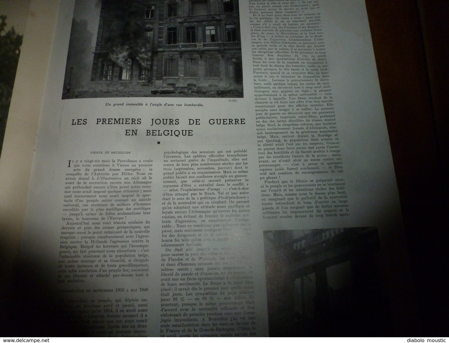 1940 L'ILLUSTRATION :Les parachutistes allemands;Trains mitraillés par les Messerschmidt-110; Guerre en Belgique;etc