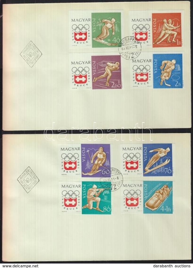 1963 Téli Olimpia (II.)- Innsbruck Vágott Sor 2db FDC-n (3.500) - Andere & Zonder Classificatie