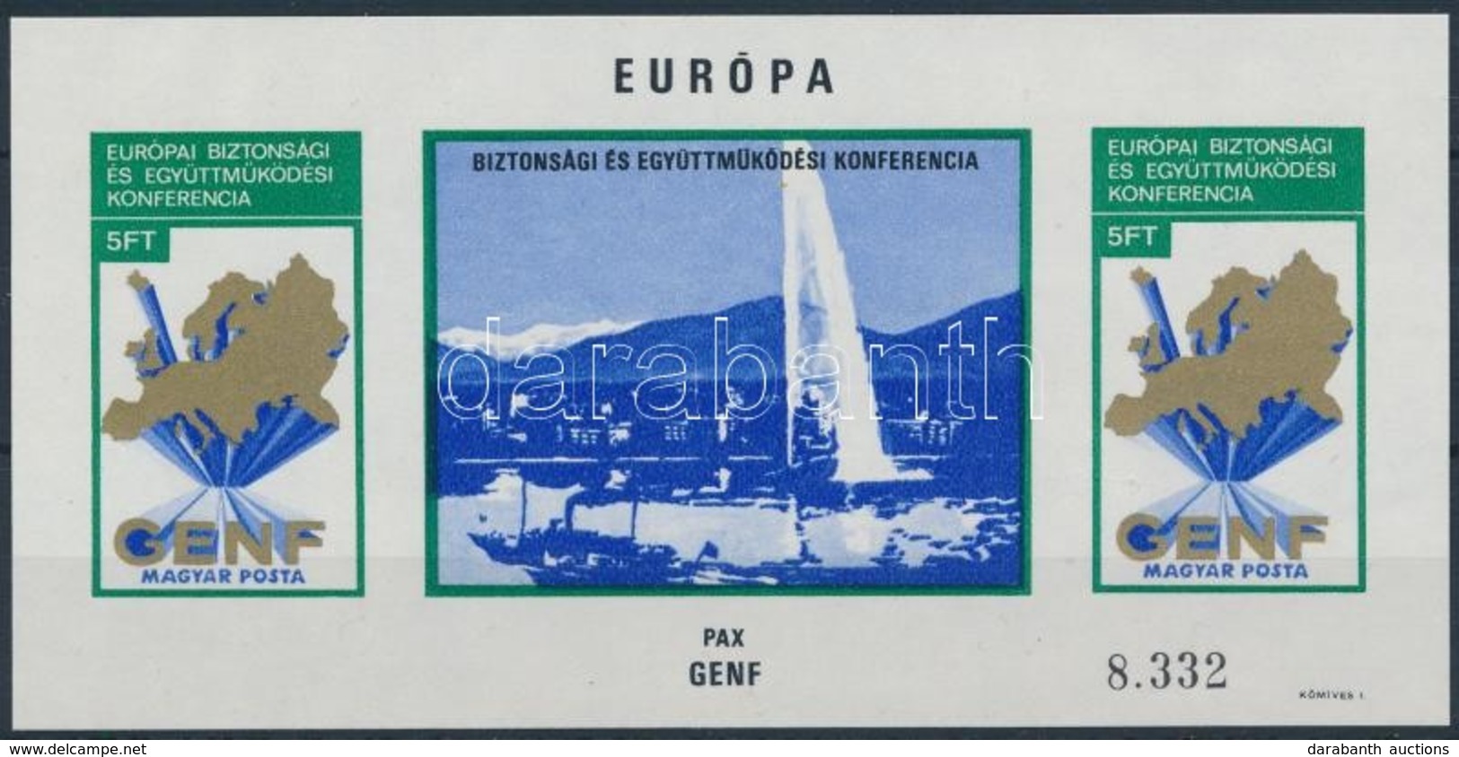 ** 1974 Európai Biztonsági és Együttműködési Konferencia Vágott Blokk (22.000) - Andere & Zonder Classificatie