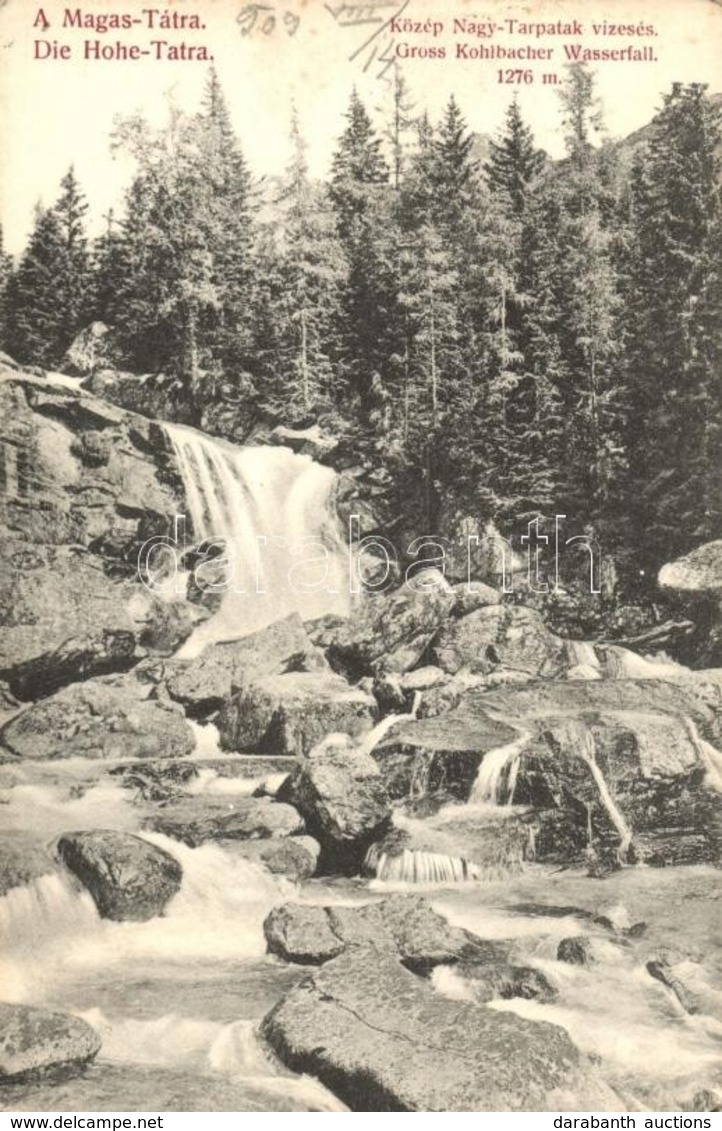 T2/T3 Tátra, Közép Nagy-Tarpatak Vízesés. Divald Károly 1479-1907 / Waterfall - Zonder Classificatie