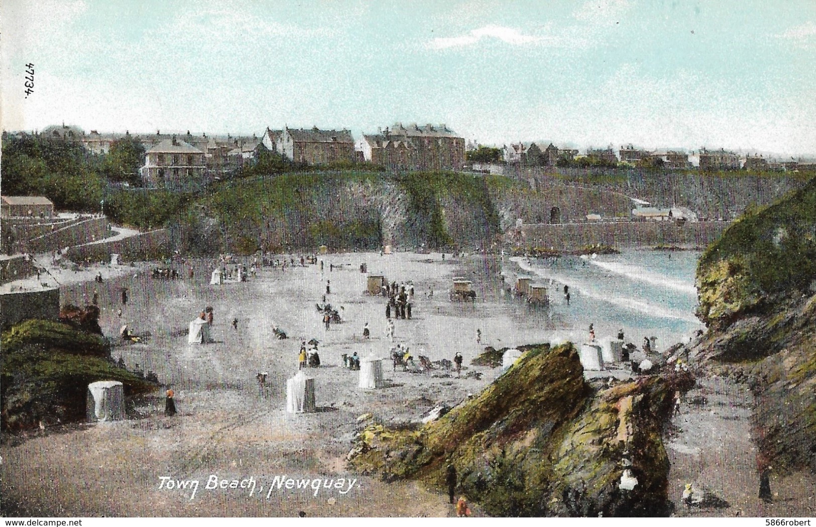 CARTE POSTALE ORIGINALE ANCIENNE COULEUR : TOWN BEACH NEWQUAY CORNWALL  ANGLETERRE - Newquay