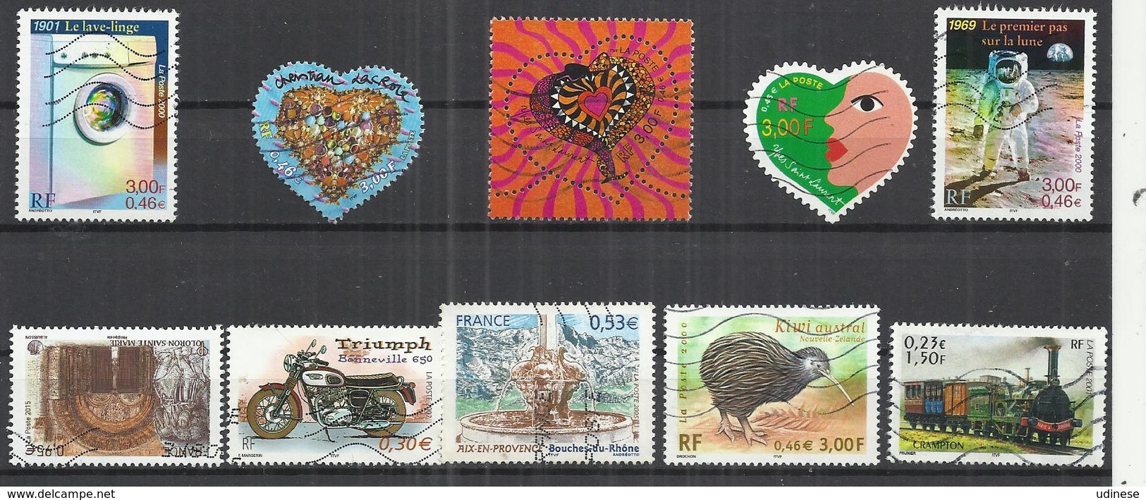 TEN AT THE TIME - FRANCE MIXED YEARS - LOT OF 10 DIFFERENT 2 - OBLITERE USED GESTEMPELT USADO - Collectors