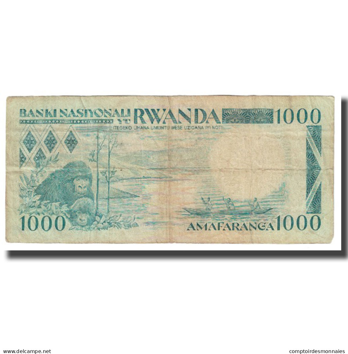 Billet, Rwanda, 1000 Francs, 1988, 1988-01-01, KM:21a, TTB - Rwanda