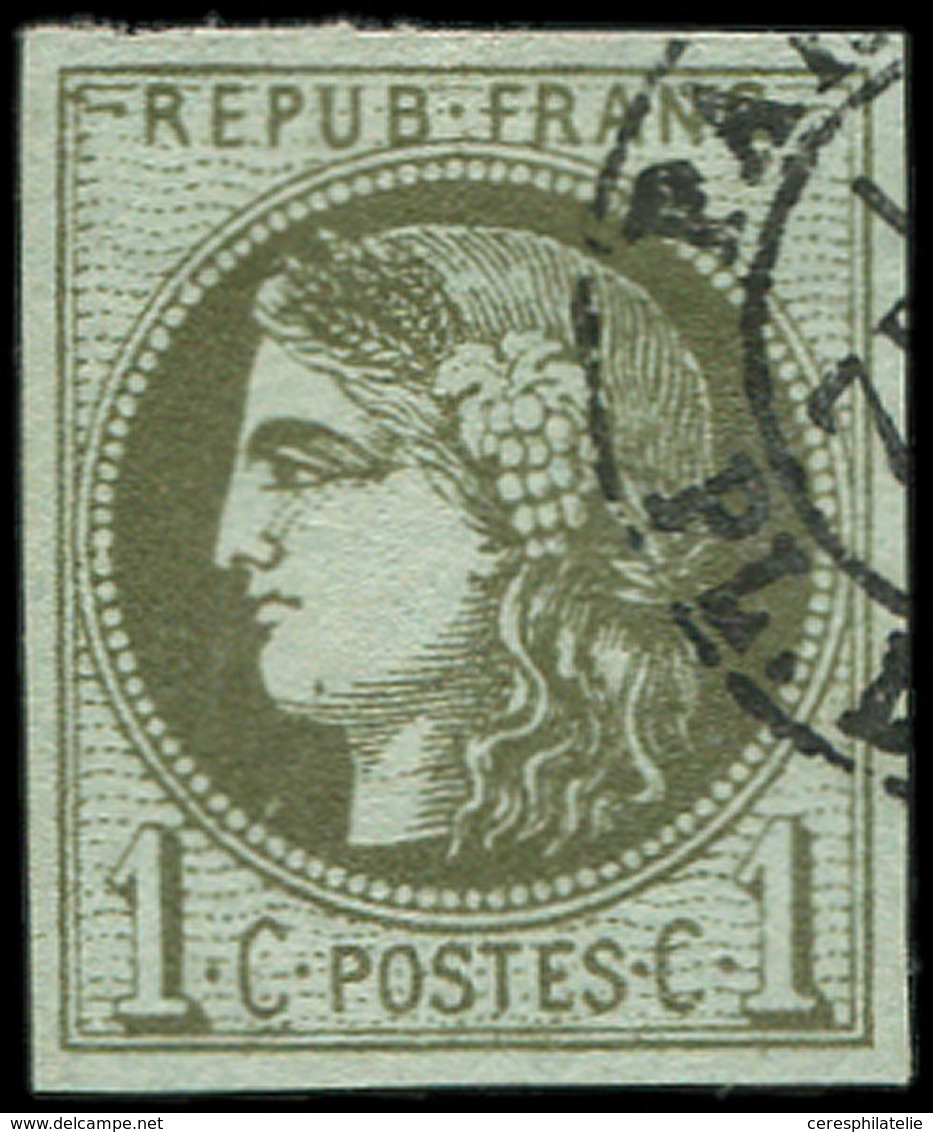 EMISSION DE BORDEAUX - 39B   1c. Olive, R II, Oblitéré Càd, TTB - 1870 Emissione Di Bordeaux