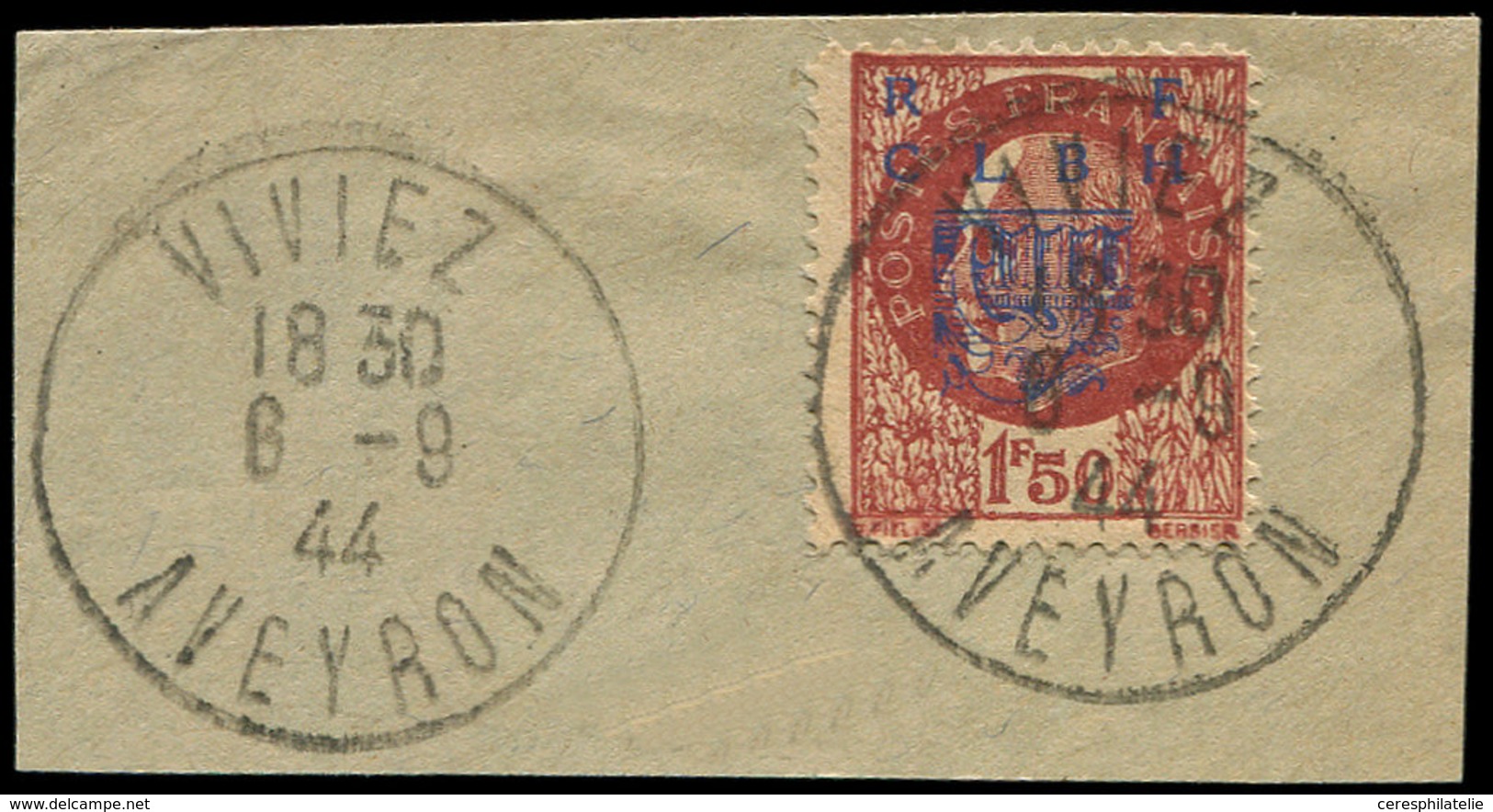 TIMBRES DE LIBERATION - DECAZEVILLE 6 : 1f50 Brun-rouge, Obl. Càd VIVIEZ 6/9/44 S. Fragt, TB - Libération