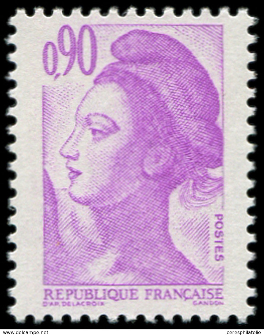 ** VARIETES - 2242a  Liberté, 0,90 Violet Clair, SANS PHOSPHO, TB. C - Neufs