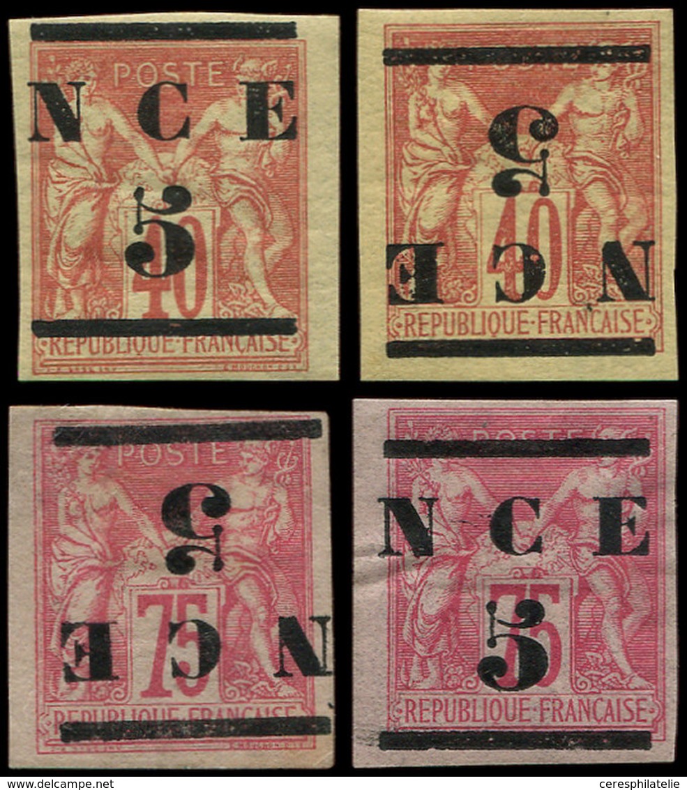 * NOUVELLE CALEDONIE 6/7, 6a Et 7b : Type Sage De 1883-84, Surch. Normales Et Renversées, N°7b (*), TB - Storia Postale