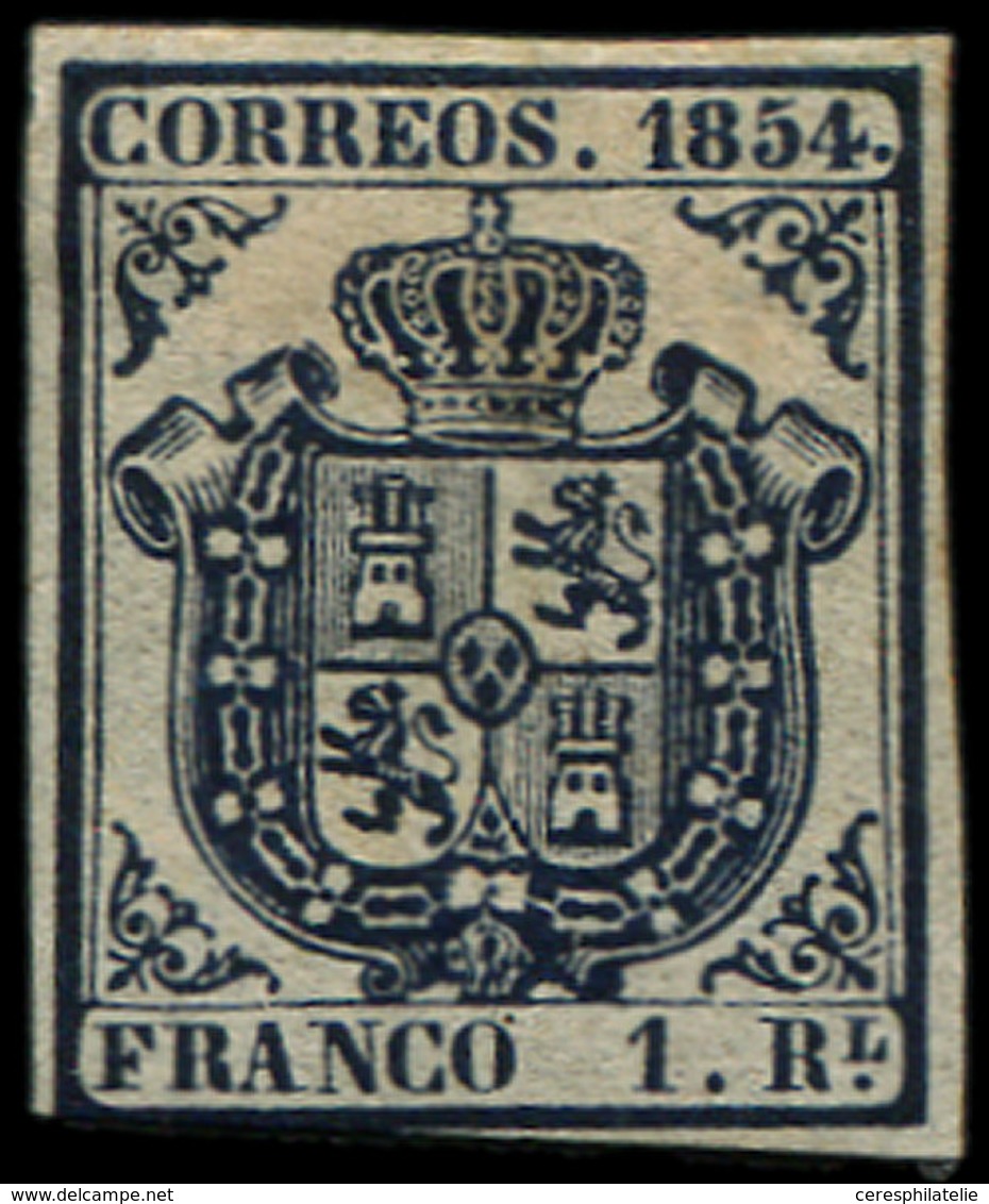 * ESPAGNE 30 : 1r. Bleu Foncé, Court Au Filet En Bas, Sinon TB. S - Unused Stamps