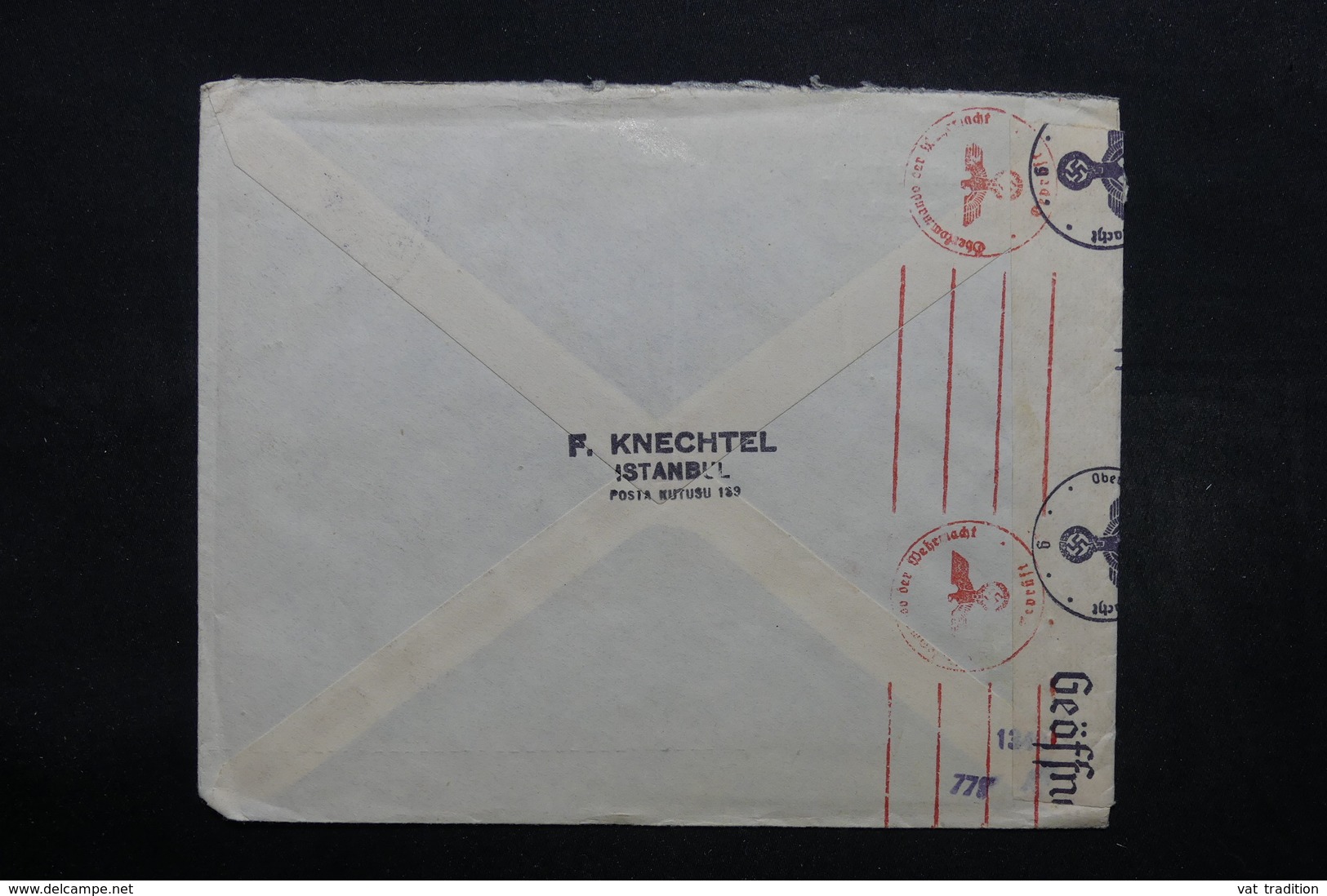 TURQUIE - Enveloppe Commerciale De Istanbul Pour L 'Allemagne En 1940 , Contrôle Postal - L 32427 - Lettres & Documents