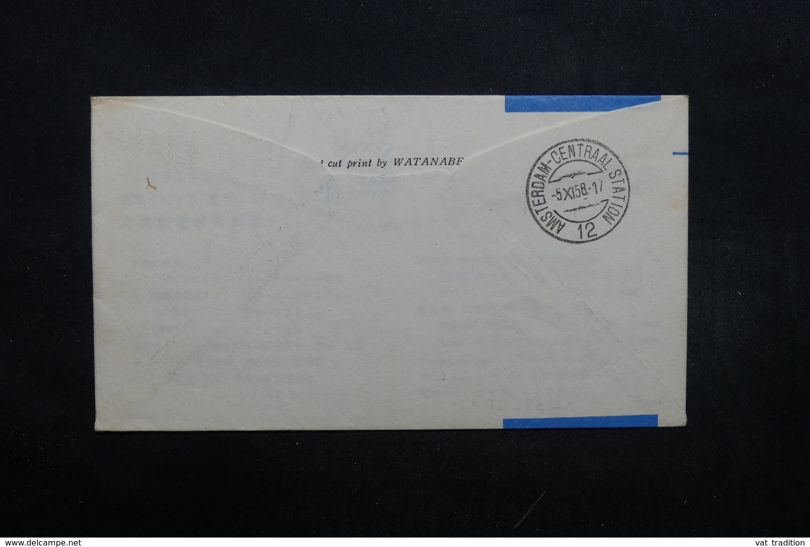 JAPON - Enveloppe 1 Er Vol Tokyo / Amsterdam En 1958 Par Voie Polaire - L 32436 - Storia Postale