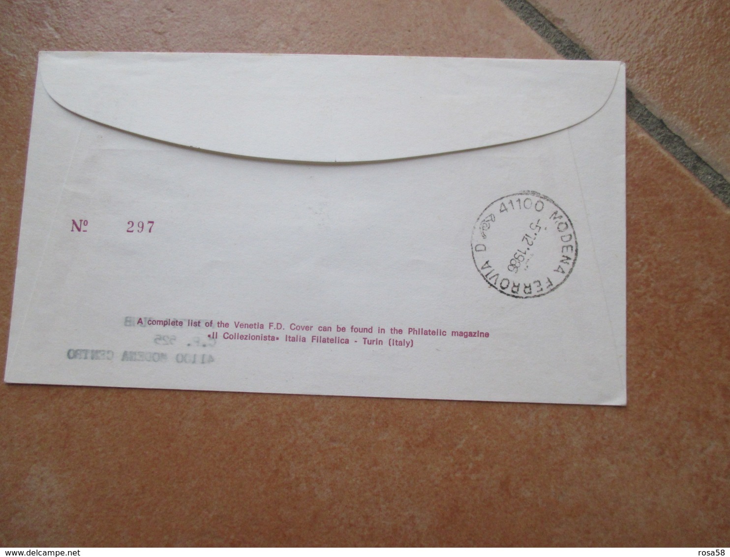 26.11.1986 NATALE Serie N.3 Valori Annullo Speciale Edizione Venetia Timbro Arrivo Al Verso - Cartas & Documentos
