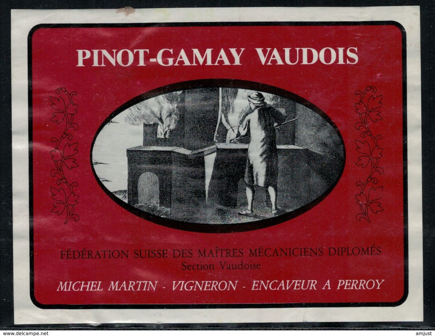 Etiquette De Vin // Pinot-Gamay, Réserve Des Maîtres Mécaniciens Diplômés, Section Vaudoise - Berufe