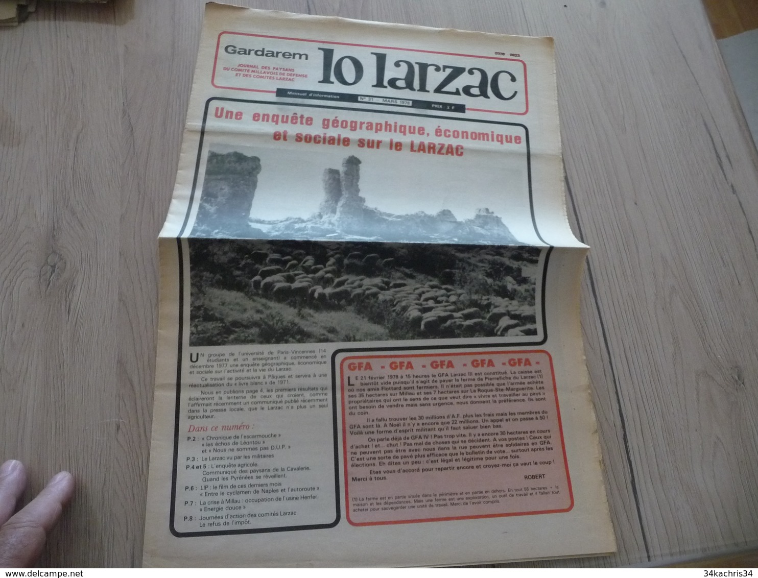 Journal Larzac Défense Du Larzac Gardarem  Lo Larzac N°31 Mars 1978 - Languedoc-Roussillon