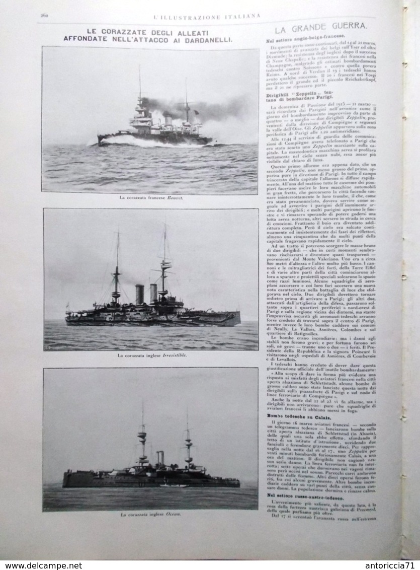 L'illustrazione Italiana 28 Marzo 1915 WW1 Fedra Di D'Annunzio Carpazi Correnti - War 1914-18