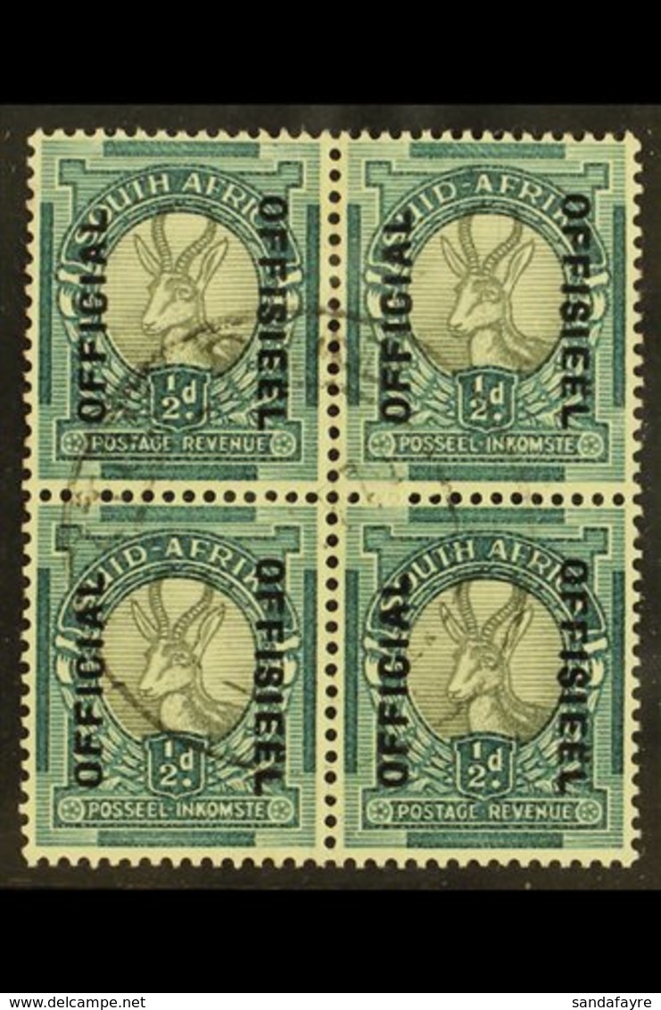 OFFICIALS  1937-44 ½d Grey & Blue-green, Up & Down Overprint, Block Of 4, SG O32 Very Fine Used. For More Images, Please - Non Classés