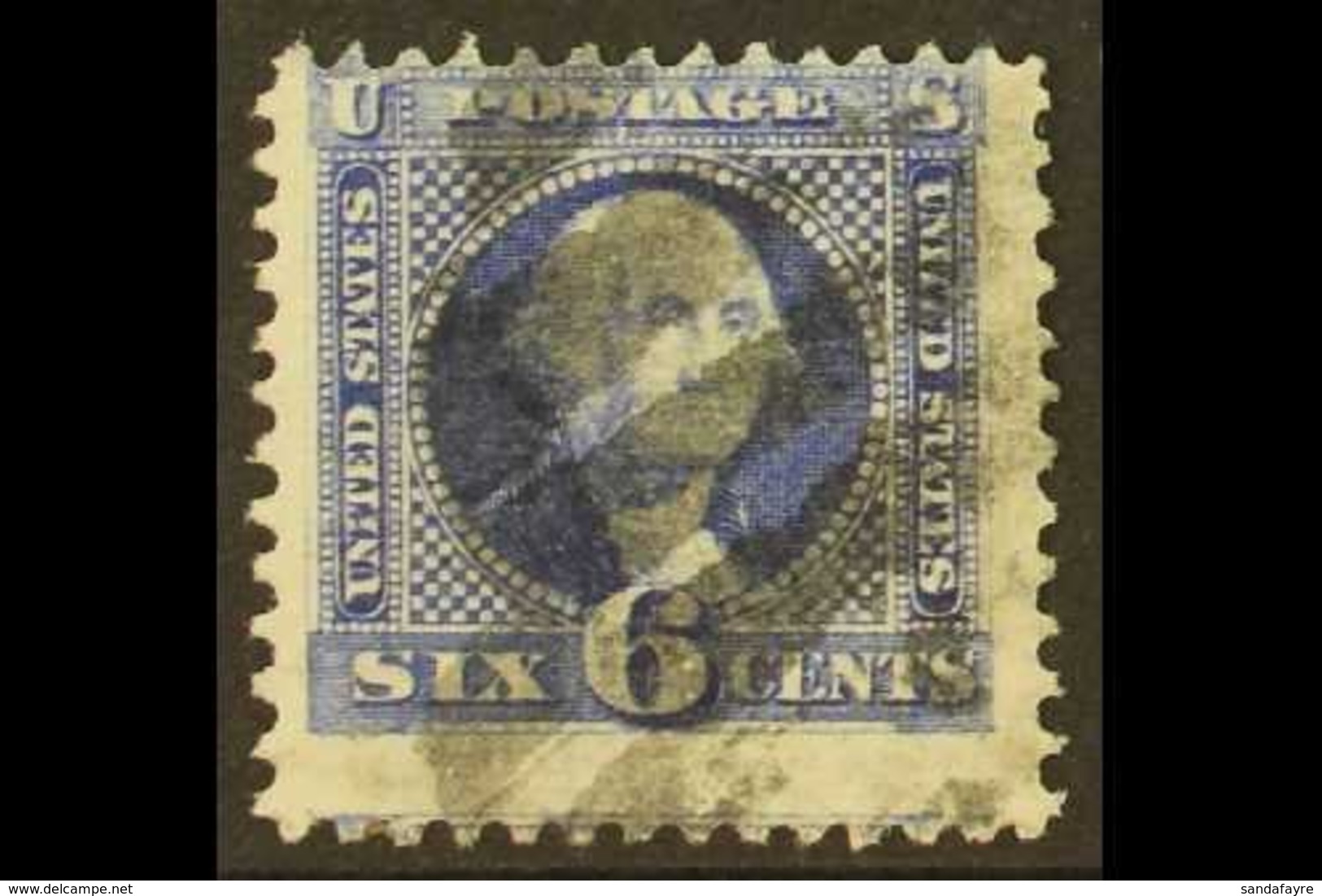 1869  6c Ultramarine Washington Pictorial, SG 117, Scott 115, Centered To Top, Neat Barred Cancel.  For More Images, Ple - Altri & Non Classificati