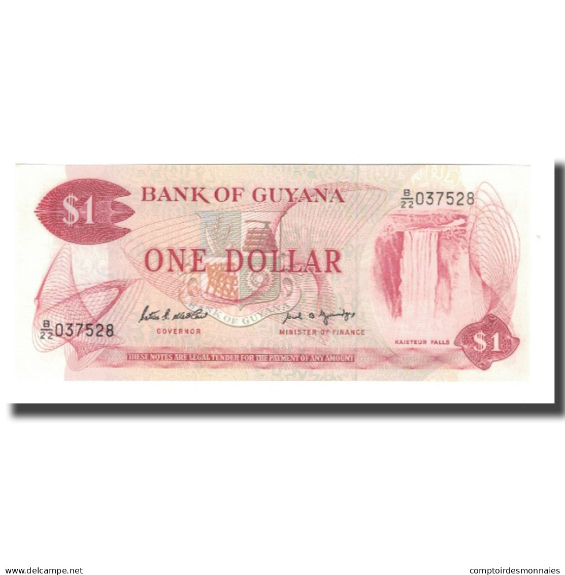 Billet, Guyana, 1 Dollar, Undated (1966-92), KM:21f, NEUF - Guyana