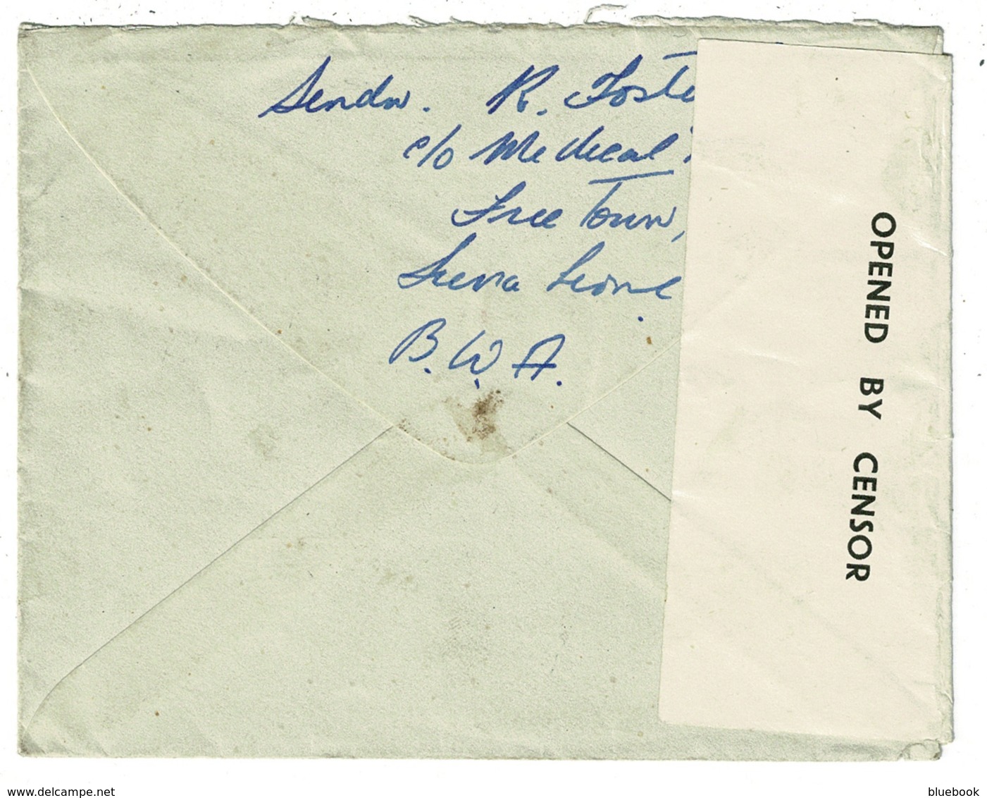 Ref 1307 - WWII 1941 Censored Cover - Passed By Censor Box - Sierra Leone To Birmingham - Sierra Leone (...-1960)