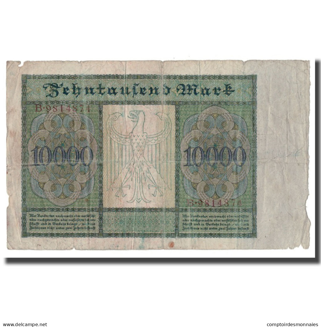 Billet, Allemagne, 10,000 Mark, 1922, 1922-01-19, KM:71, B - 10.000 Mark