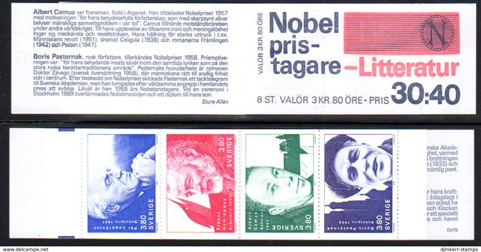 SWEDEN 1990 Nobel Prize Winners Booklet MNH / **,  Michel MH155 - 1981-..