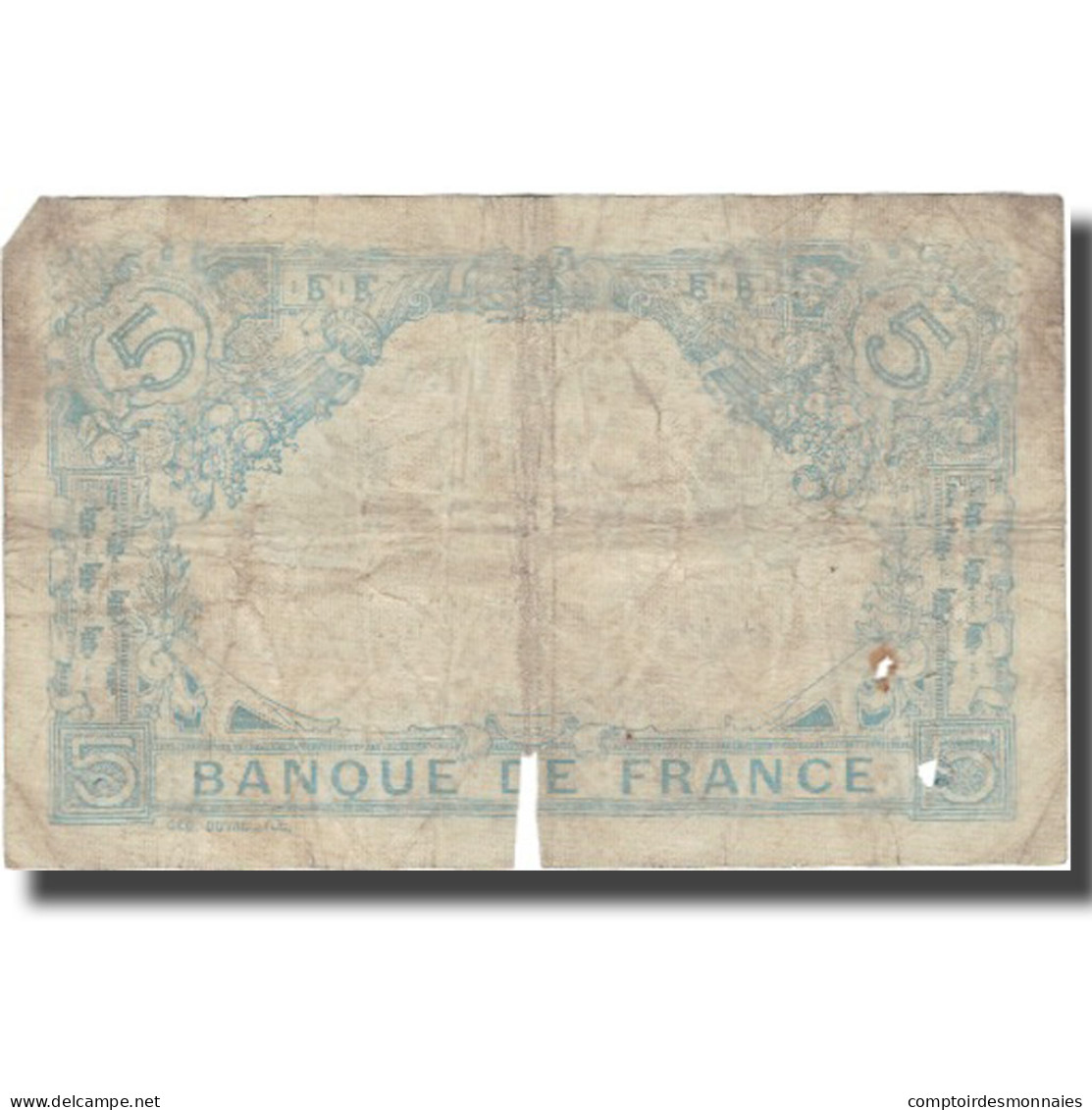 France, 5 Francs, Bleu, 1916, 1916-06-22, B, Fayette:2.40, KM:70 - 5 F 1912-1917 ''Bleu''