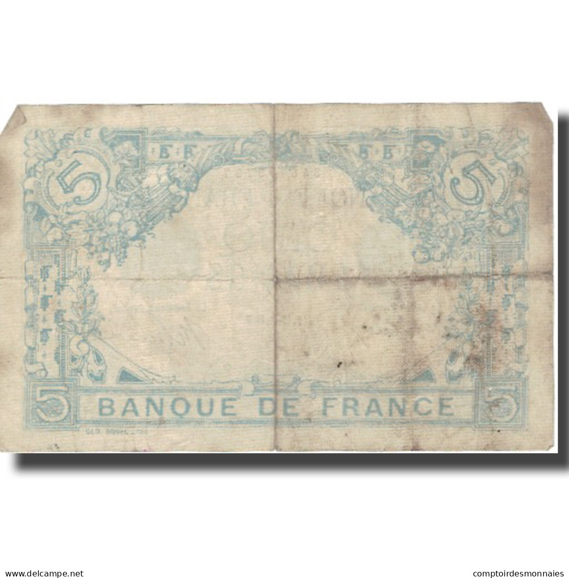 France, 5 Francs, Bleu, 1916, 1916-09-13, B+, Fayette:2.43, KM:70 - 5 F 1912-1917 ''Bleu''