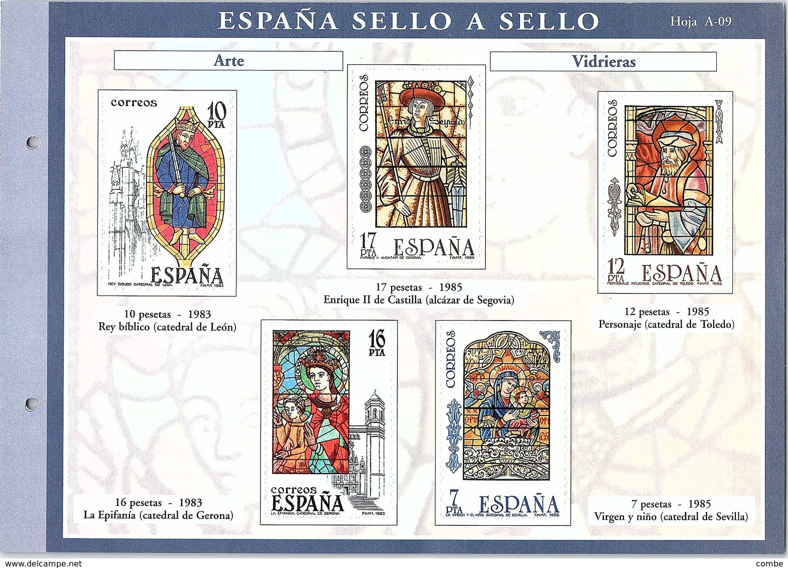 SPAÑA SELLO A SELLO. COLECCIÓN LIMITADA Y NUMERADA. Hoja A-09 ARTE - Proeven & Herdrukken