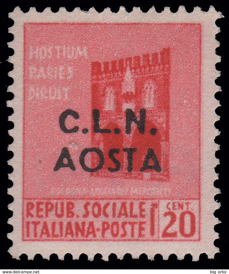 Italia - Comitato Liberazione Nazionale / AOSTA - 20 C. Rosa (504)  "Monumenti Distrutti" - Comité De Libération Nationale (CLN)