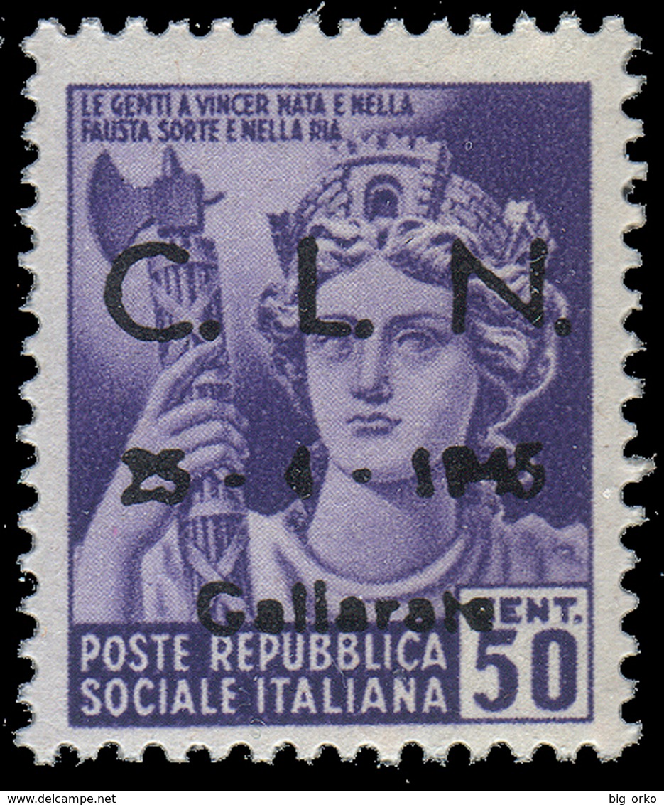 Italia - Comitato Liberazione Nazionale / GALLARATE - 50 C. Violetto  "Monumenti Distrutti" / 25-4-1945 - Comité De Libération Nationale (CLN)