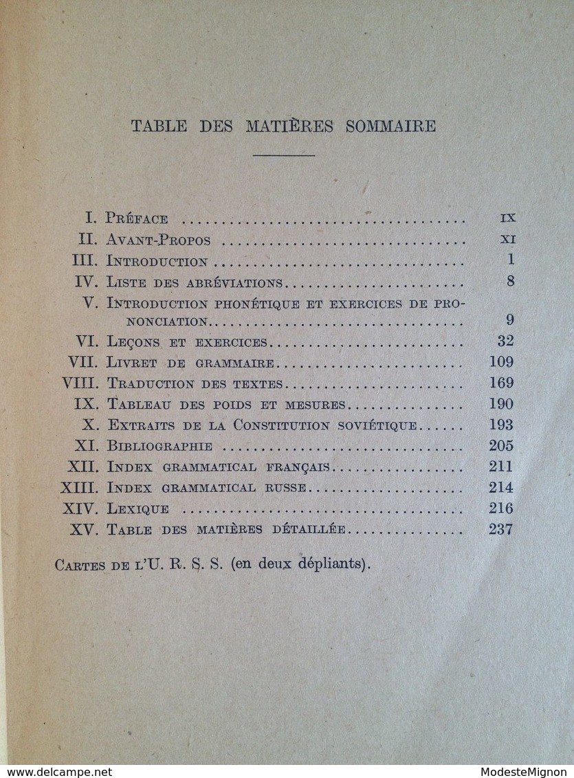 Introduction Au Russe. Mme V. Stoliaroff | R. Chenevard | Librairie Orientaliste Et Américaine. Les Langues De L'Orient - Dictionaries