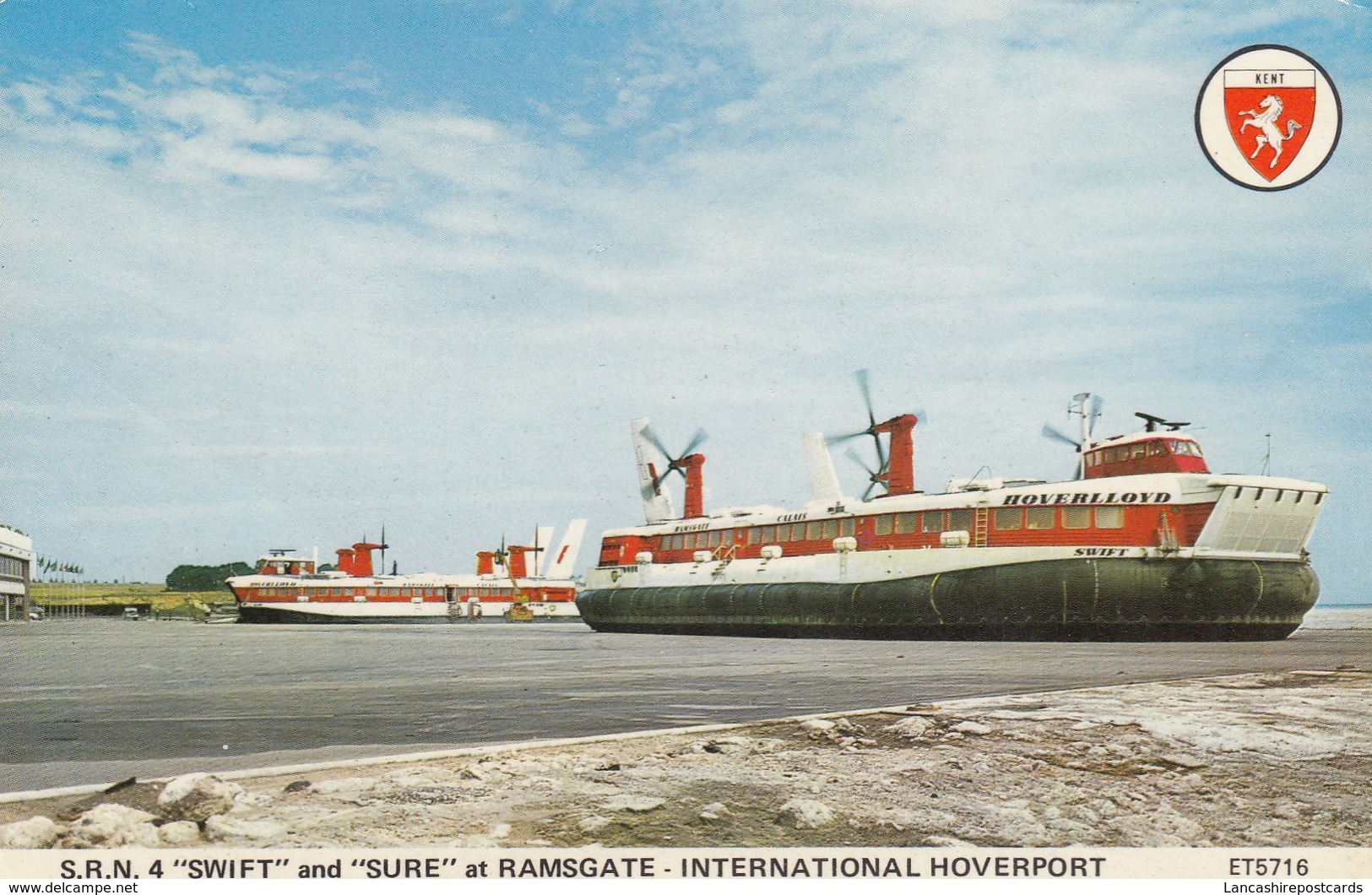 Postcard S.R.N. 4 Swift And Sure At Ramsgate International Hoverport [ Hovercraft Interest ]  My Ref  B13358 - Hovercrafts