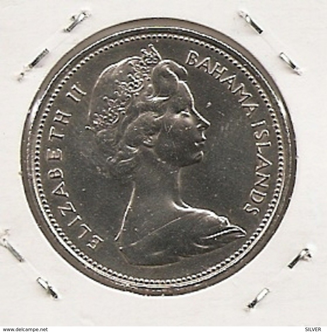 Bahamas, 50 Cents, 1966 Silver  Elizabeth II DIFICILLE 116 - Bahamas