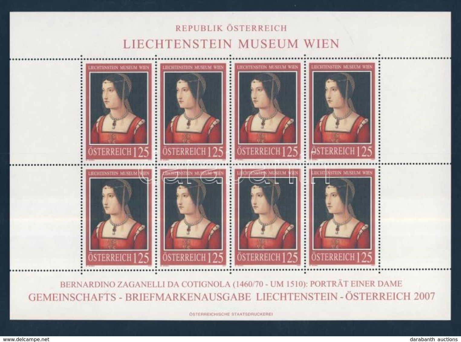 ** 2007 Festmények A Liechtenstein Múzeumban, Bécs (III) Kisív Mi 2641 - Andere & Zonder Classificatie