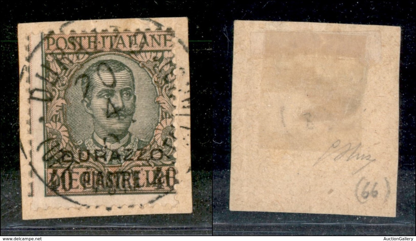 Uffici Postali All'Estero - Durazzo - 1911 - 40 Piastre Su 10 Lire (8) Usato Su Frammento (175+) - Altri & Non Classificati