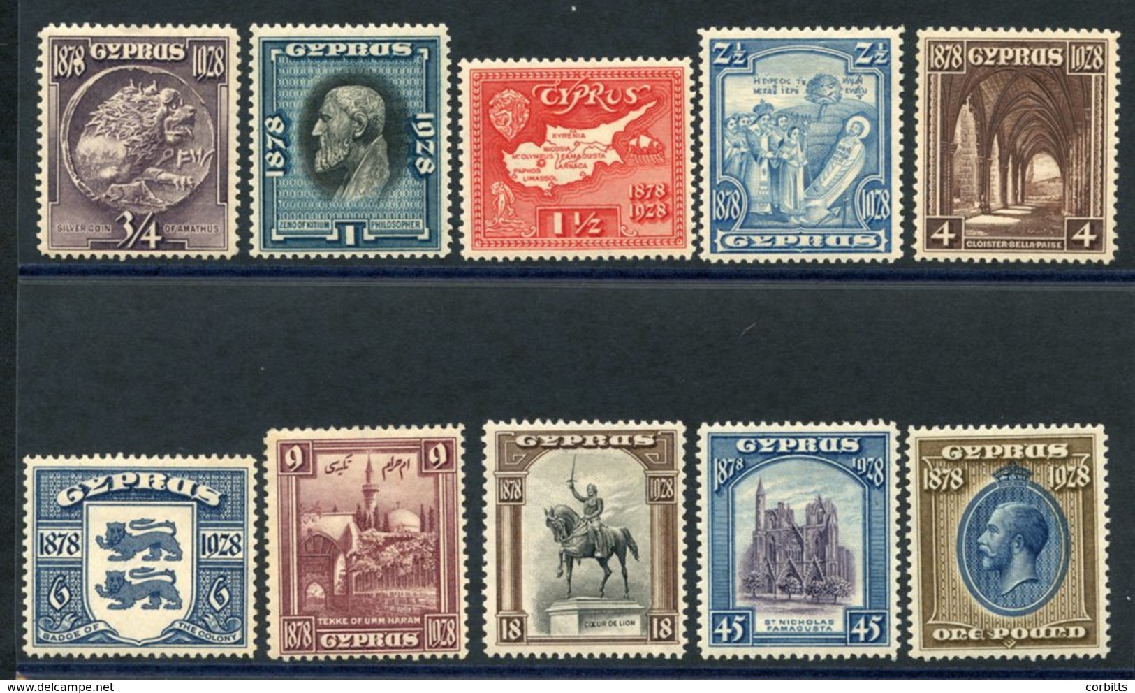 1928 50th Anniv Of British Rule Set, M (£1 Tiny Gum Thin), SG.123/132. (10) Cat. £300 - Other & Unclassified