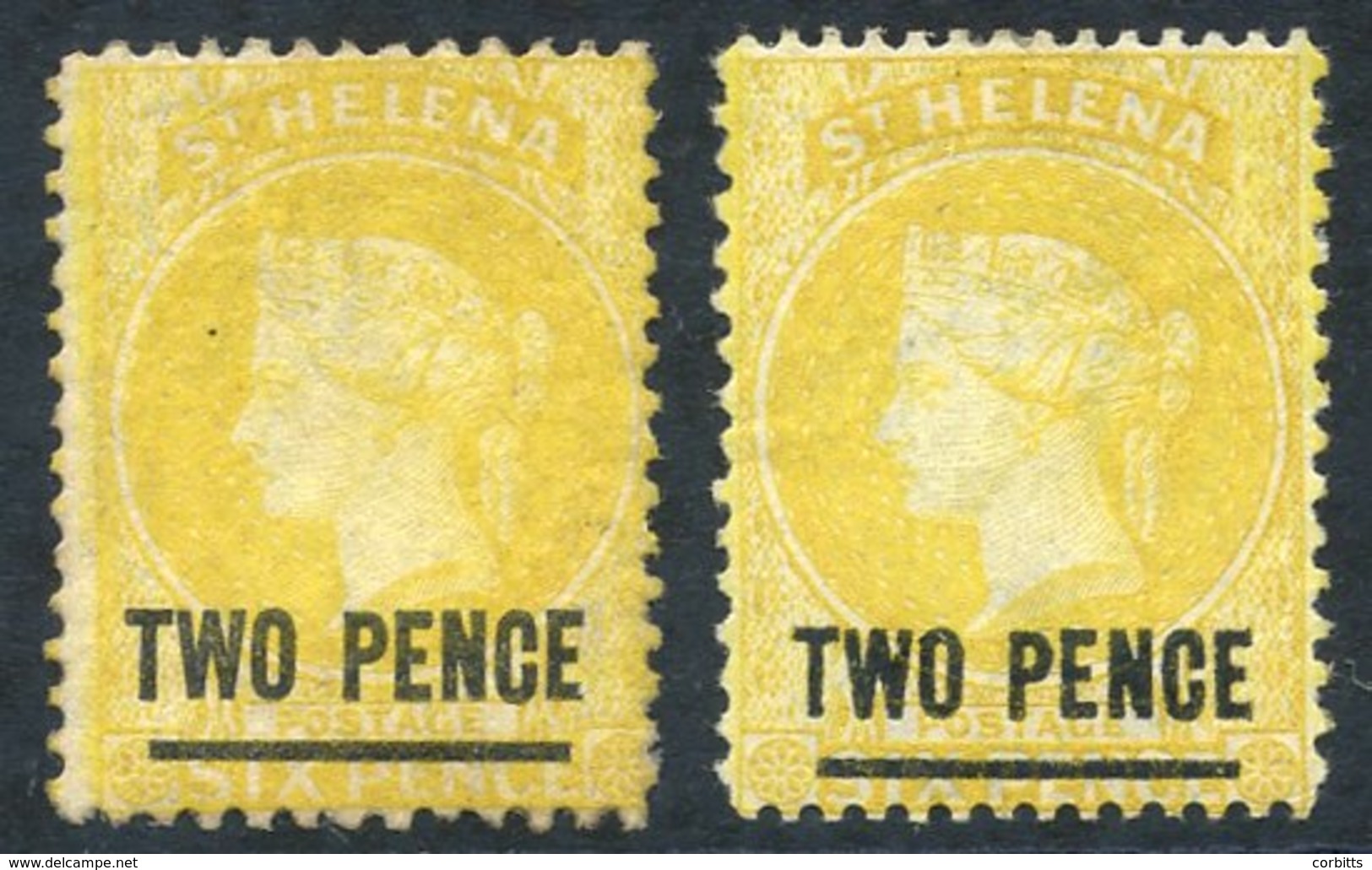 1864-80 P.12½ 2d Yellow (Type B) M SG.9, P.14 X 12½ 2d Yellow (Type B) Unused SG.22. Cat. £320 (2) - Other & Unclassified