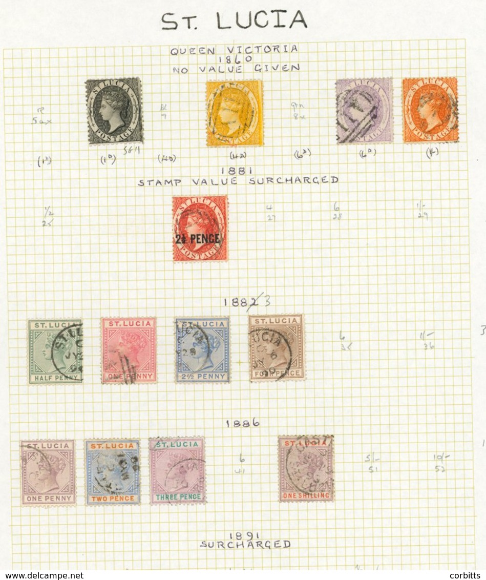 1864-1974 VFU Collection On Leaves Incl. No Value (1d), (4d), (6d) & (1s), 1881 Surcharge 2½d, 1883-86 To 4d, 1886-87 To - Other & Unclassified