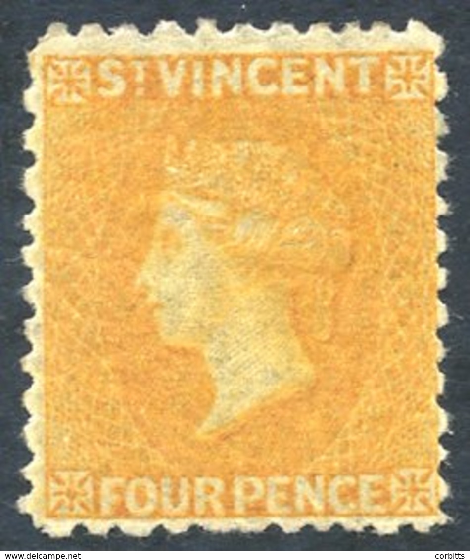 1869 4d Yellow Fresh M, Large Part O.g. SG.12. Cat. £350 - Other & Unclassified