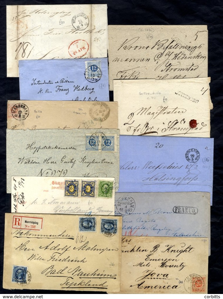 C1830-1910 Covers Including Pre-stamp (10), 1861-72 12ore Shades (4), Later Numeral Issues On Cover (7 Including Money T - Other & Unclassified