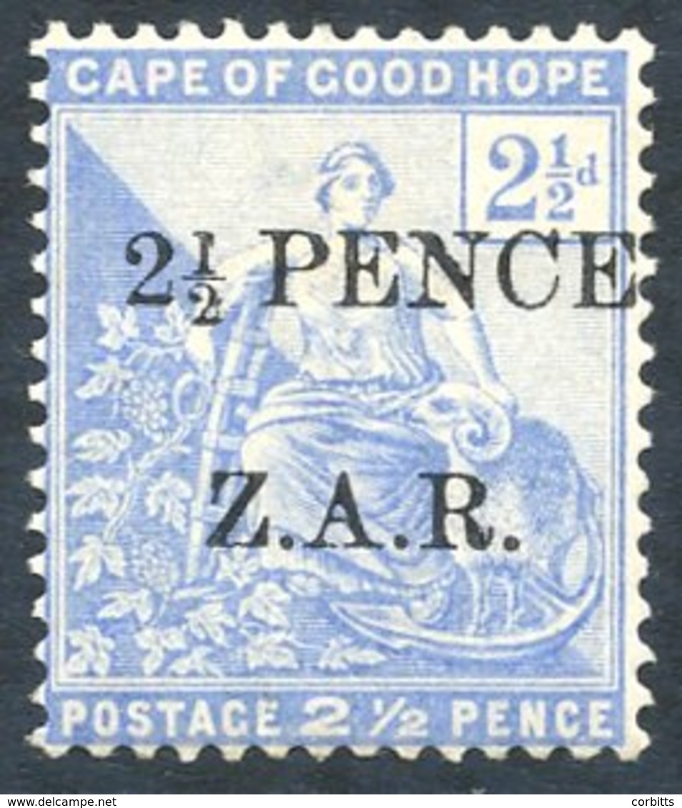 1899 Surcharged '2½ Pence' On 2d Blue (c.o.g.h) M Large Part O.g., SG.4. Scarce. Cat. £1700 - Autres & Non Classés