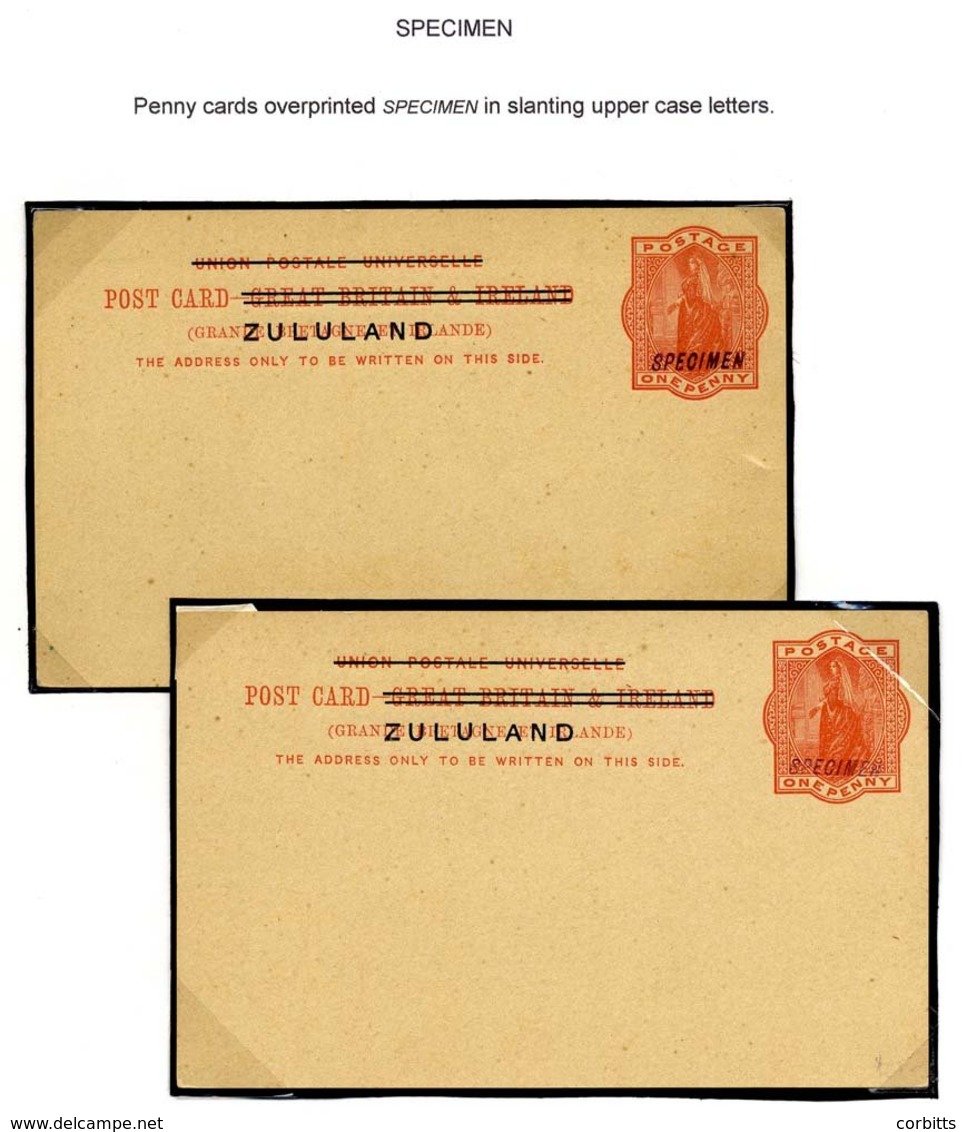 1893 GB Overprinted 1d Postcards, Two Examples H/stamped 'SPECIMEN.' - Other & Unclassified