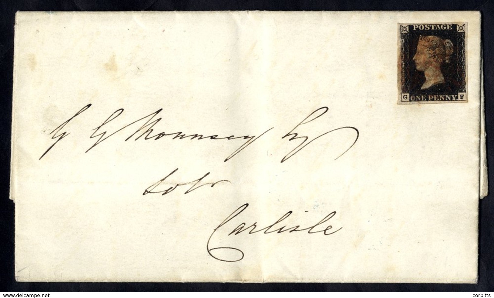1840 Nov 9th Cover From Newcastle To Carlisle Franked Pl.6 GF, Good To Large Margins, Cancelled By Red MC, Reverse Newca - Other & Unclassified