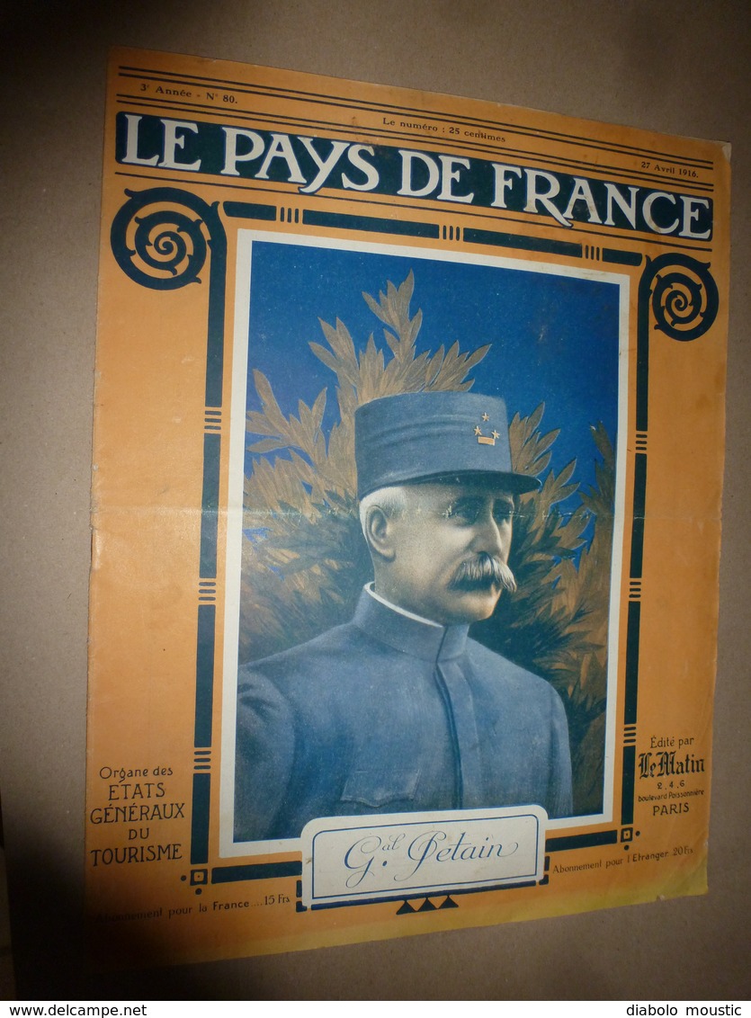 1916 LPDF: Pétain; Allemagne;Alsace Belgique;Trébizonde;Kapotolamo;Ispir(Arménie);Mytilène;Smyrne; Metelin;etc - French