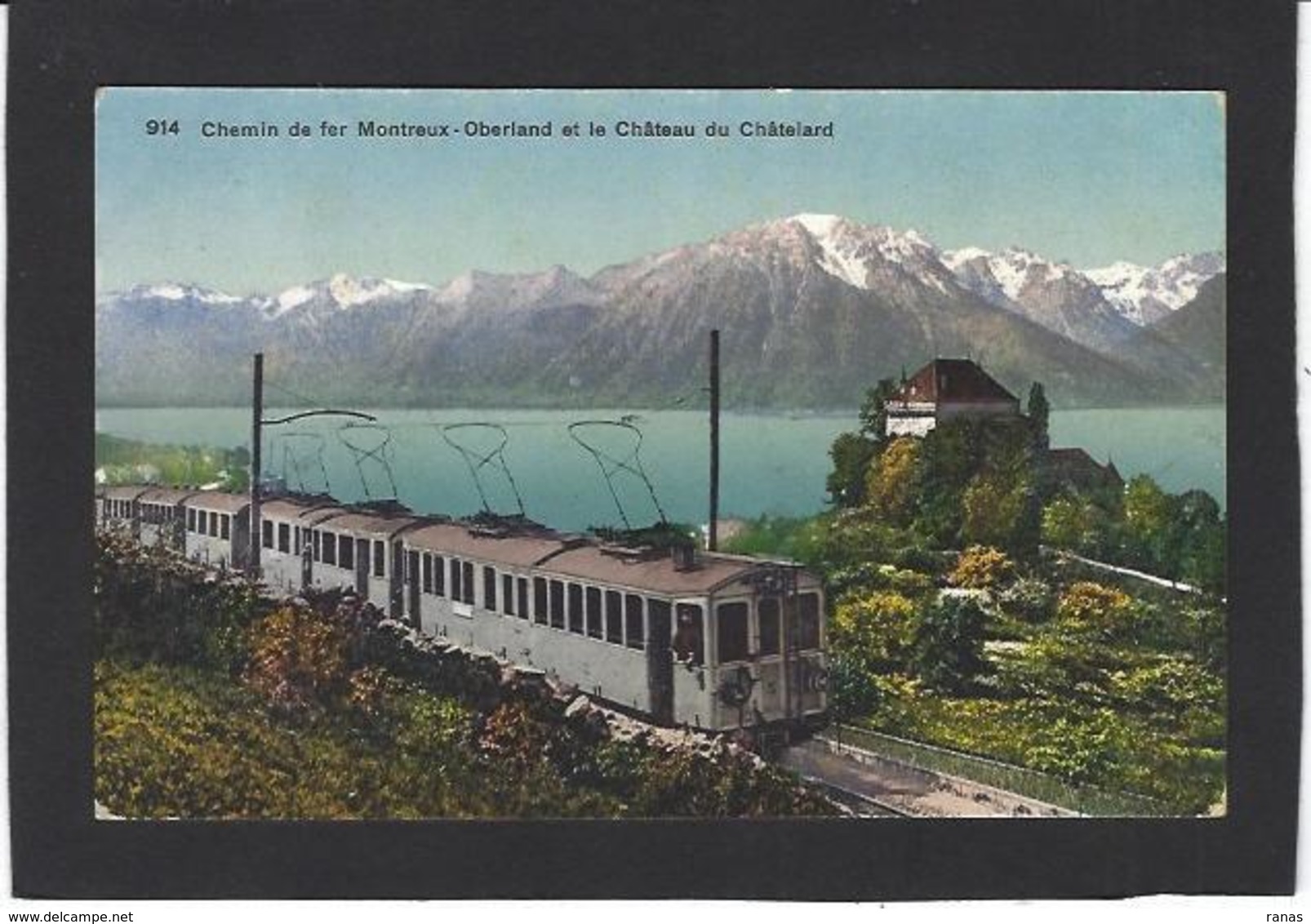 CPA Suisse Helvétia Schweiz Svizzera Non Circulé Gare Station Chemin De Fer Train Montreux - Mon